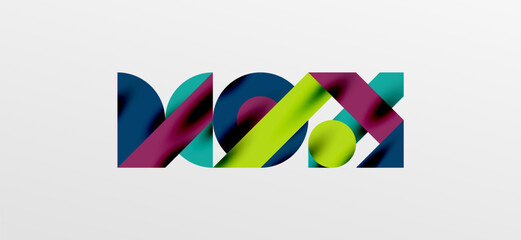 Circles and shadows. Colorful round elements with triangles, semi circles and other shapes. Vector Illustration For Wallpaper, Banner, Background, Card, Book Illustration, landing page