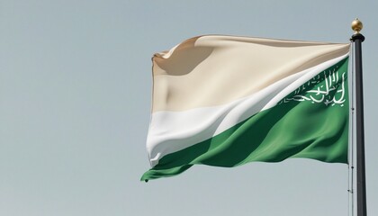 Watercolor painting illustration with the saudi arabia flag 