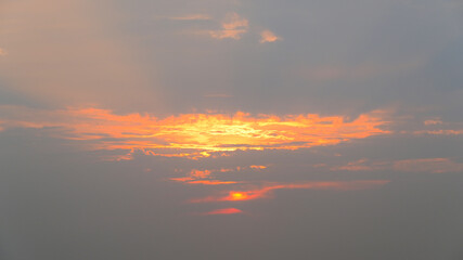 beautiful golden sky and sunlight in the morning