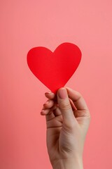 Folded Red Paper Heart, Love Concept