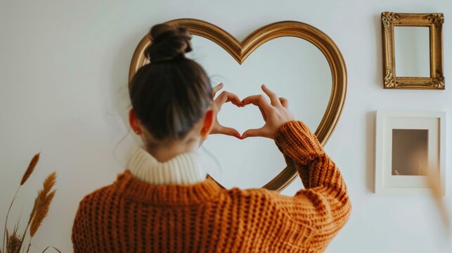 Heart Shape Reflection in Mirror