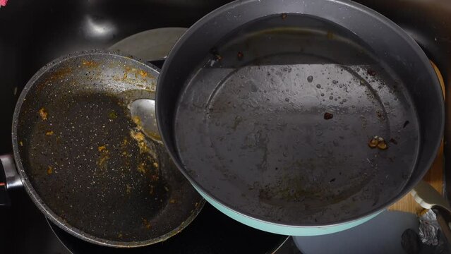 Dirty dishes in the sink
