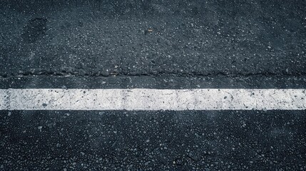 Fototapeta premium Asphalt road with white line for text background