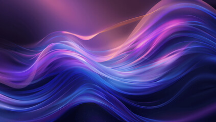 Obraz premium Hyper Realistic Abstract Neon Waves Background with Blue and Purple Colors