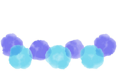 水色と青　水彩風の丸いあしらい背景