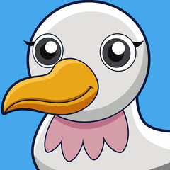 albatross bird animal character cartoon illustration
