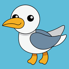 albatross bird animal character cartoon illustration

