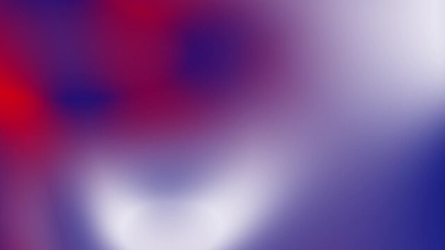 Smooth patches of red, blue and white blend together. Abstract, dynamic background of spots in the color of the American flag. With smooth movements colors flow and change places.