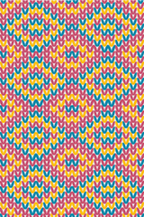 Cotton rhombus argyle knit texture geometric vector seamless. Rug knitwear fabric print. Winter seamless knitted pattern. 