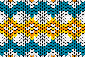 Cotton rhombus argyle knit texture geometric vector seamless. Rug knitwear fabric print. Winter seamless knitted pattern. 