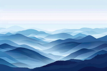 Obraz premium Blue mountains and sunrise scenes