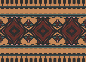 Geometric seamless pattern ornament illustration background print design. Backdrop seamless Native Embroidery Design for carpet, wallpaper.