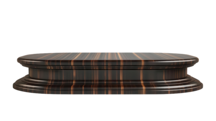 Elegant Wooden Pedestal with Modern Striped Design