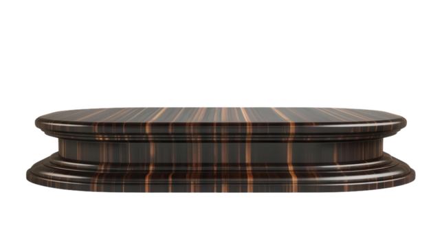 Elegant Wooden Pedestal with Modern Striped Design