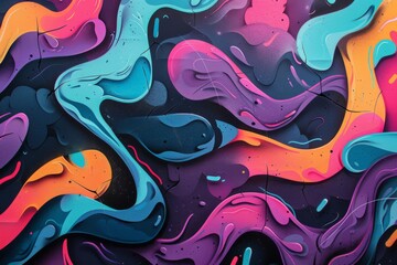 Abstract Swirling Liquid Shapes in Vibrant Colors