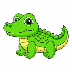 Alligator  colorful vector, and illustration  white background 