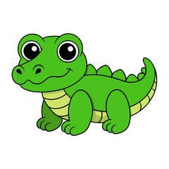 Alligator  colorful vector, and illustration  white background 