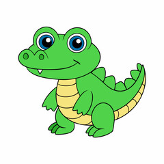Alligator  colorful vector, and illustration  white background 