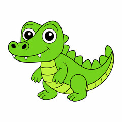 Alligator  colorful vector, and illustration  white background 