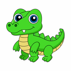 Alligator  colorful vector, and illustration  white background 