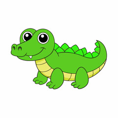 Alligator  colorful vector, and illustration  white background 