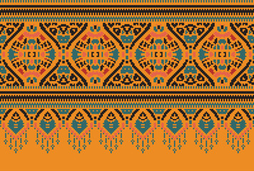 Traditional Seamless Ethnic Pattern background design in aztec, tribal, fabric, native style illustration vector
