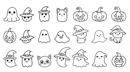 Cute Halloween Illustration with Adorable Characters for Kids and Adults