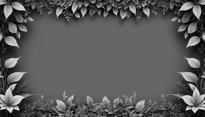 Black and White Floral Frame.
