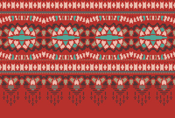 Traditional Seamless Ethnic Pattern background design in aztec, tribal, fabric, native style illustration vector