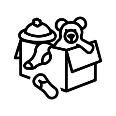 Vector black line icon for Declutter