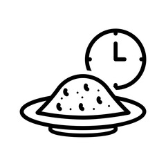 Vector black line icon for Overnight food