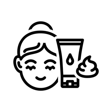 recommend clip art: Vector black line icon for Skin conditioner