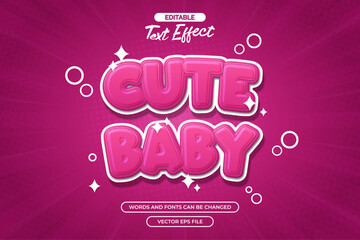 Cute baby editable text effect