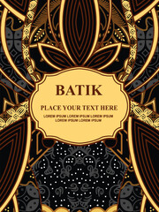 Luxurious and elegant vector Javanese ethnic batik pattern template for invitations book cover printing needs