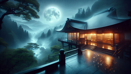 night view at full moon