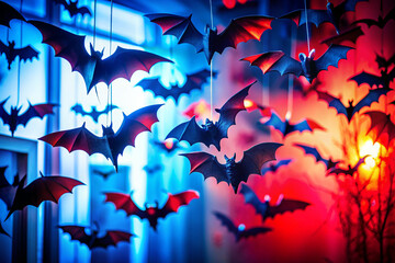 halloween background with bats