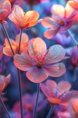 Delicate Pink Flowers in a Dreamy Garden