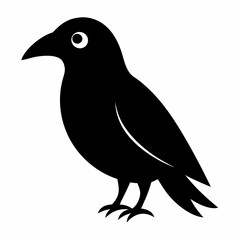 Crow silhouette vector art illustration