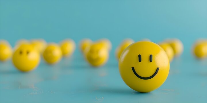 3D banner for World Emoji Day and Mental Health Awareness events. Concept World Emoji Day, Mental Health Awareness, 3D Banner