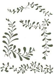 葉っぱの装飾四種類