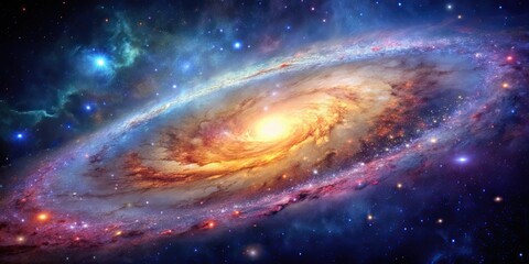 Stunning galaxy in deep space with colorful stars and nebulae, galaxy, stunning, deep space, colorful, stars, nebulae