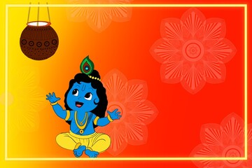 krishna janmashtami background - Krishna And Pot Background