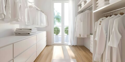 Modern utility room with clear organization for efficient use of space. Concept Organized Utility Room, Modern Design, Efficient Space Use