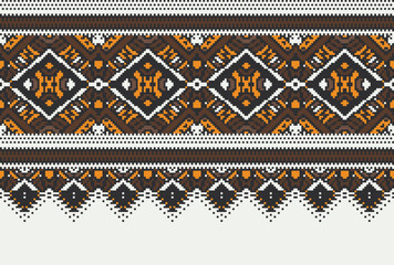 Seamless pattern in tribal, folk embroidery, and Mexican style. Aztec geometric art ornament print.Design for carpet, wallpaper, clothing,