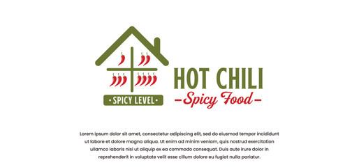 spicy red chili logo with creative vector premium concept