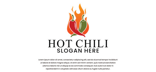 Obraz premium spicy red chili logo with creative vector premium concept