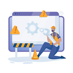 Site desktop under repair vector illustration