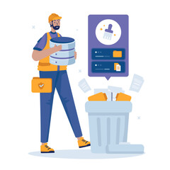 Storage document files maintenance vector illustration