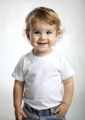 Naklejka premium Cute little boy with a happy smile.