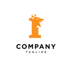 Letter I Wolf Logo Icon Vector Template